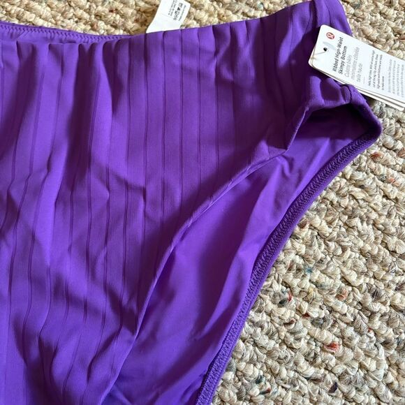 NWT Lululemon Ribbed High-Waist Skimpy-Fit Swim Bottom Atomic Purple- Size 8 - Picture 8 of 10